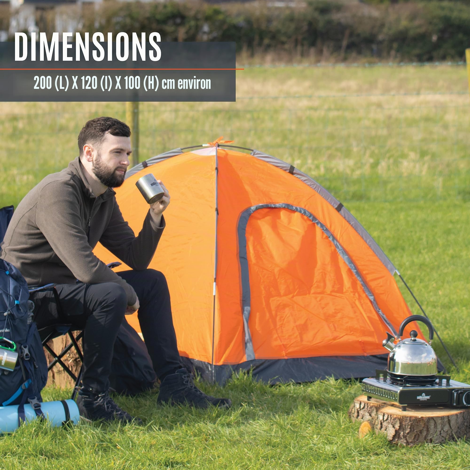 Milestone Camping Tente dôme 1 Personne résistante à l'eau