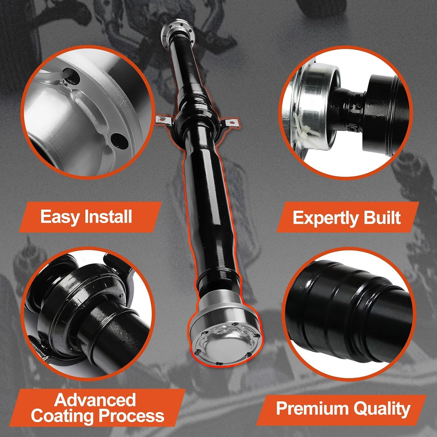 Rear 47.48''- 49.96'' Drive Shaft Assembly [AWD, 230 mm Rear Axle] Fit for Jeep Grand Cherokee 2016-2019 V6 3.6L, Grand Cherokee 2011-2019 V8 5.7L, Replace# 52123627AA, 52123627AB, 976-982