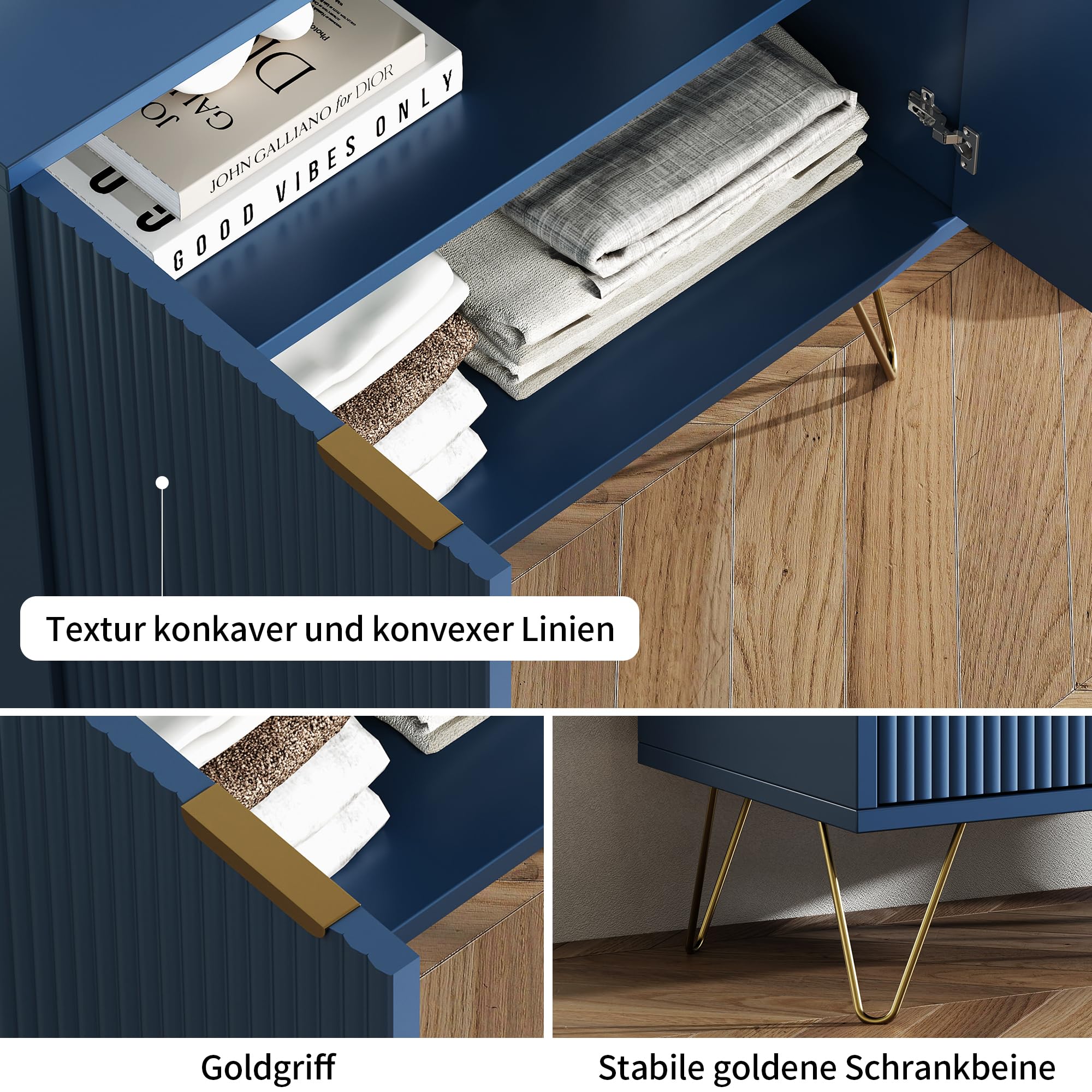 Credenza da cucina con 2 ante a coste, armadio in legno, mobile buffet moderno bar da caffè, credenza per cucina, sala da pranzo