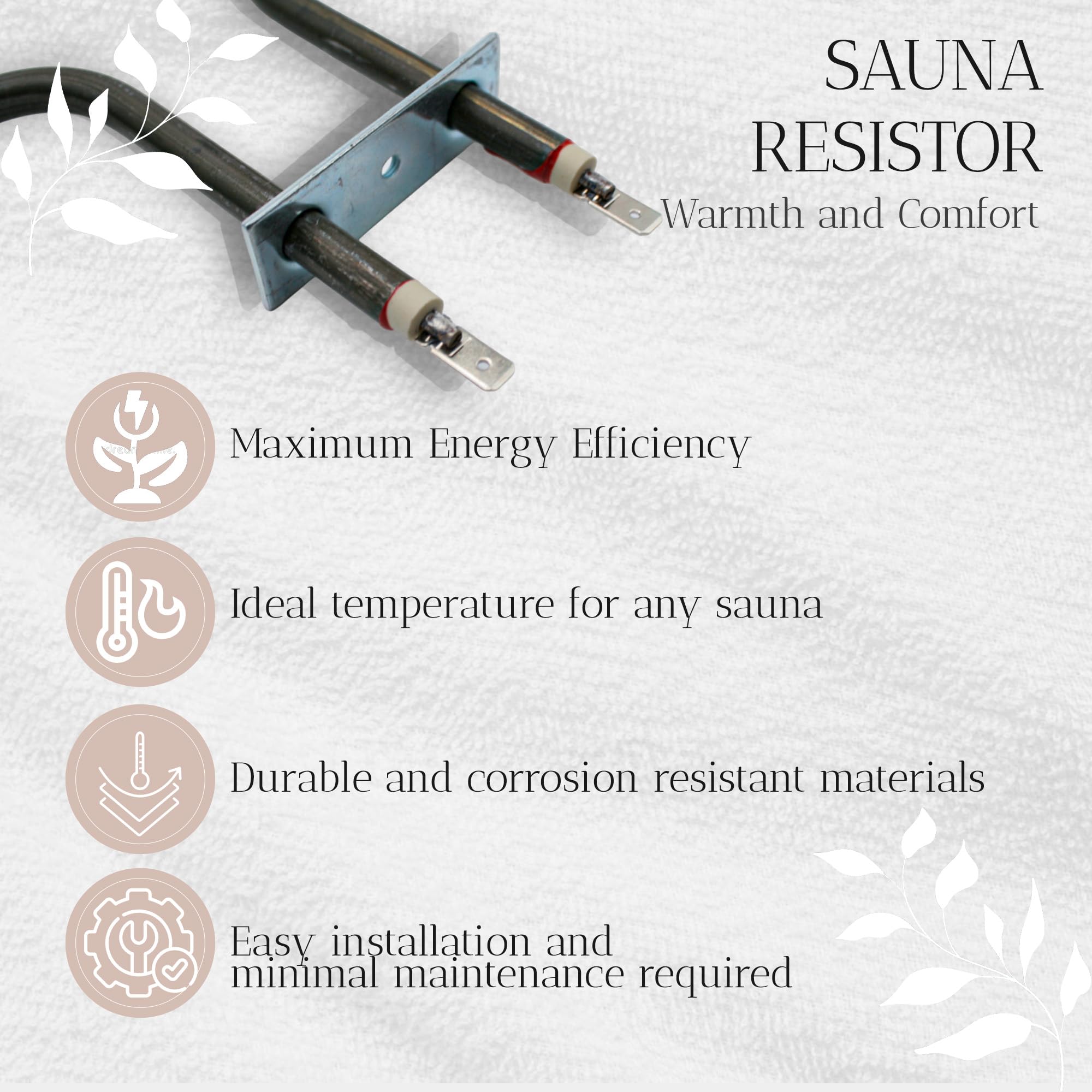 DOJA Barcelona | Resistencia para Sauna | 2000W | Resistencia Calentador | 230V | 260x300x330mm | en Acero | Accesorios Sauna | Resistencia Calor Para Sauna Portatil, Estufas de Sauna