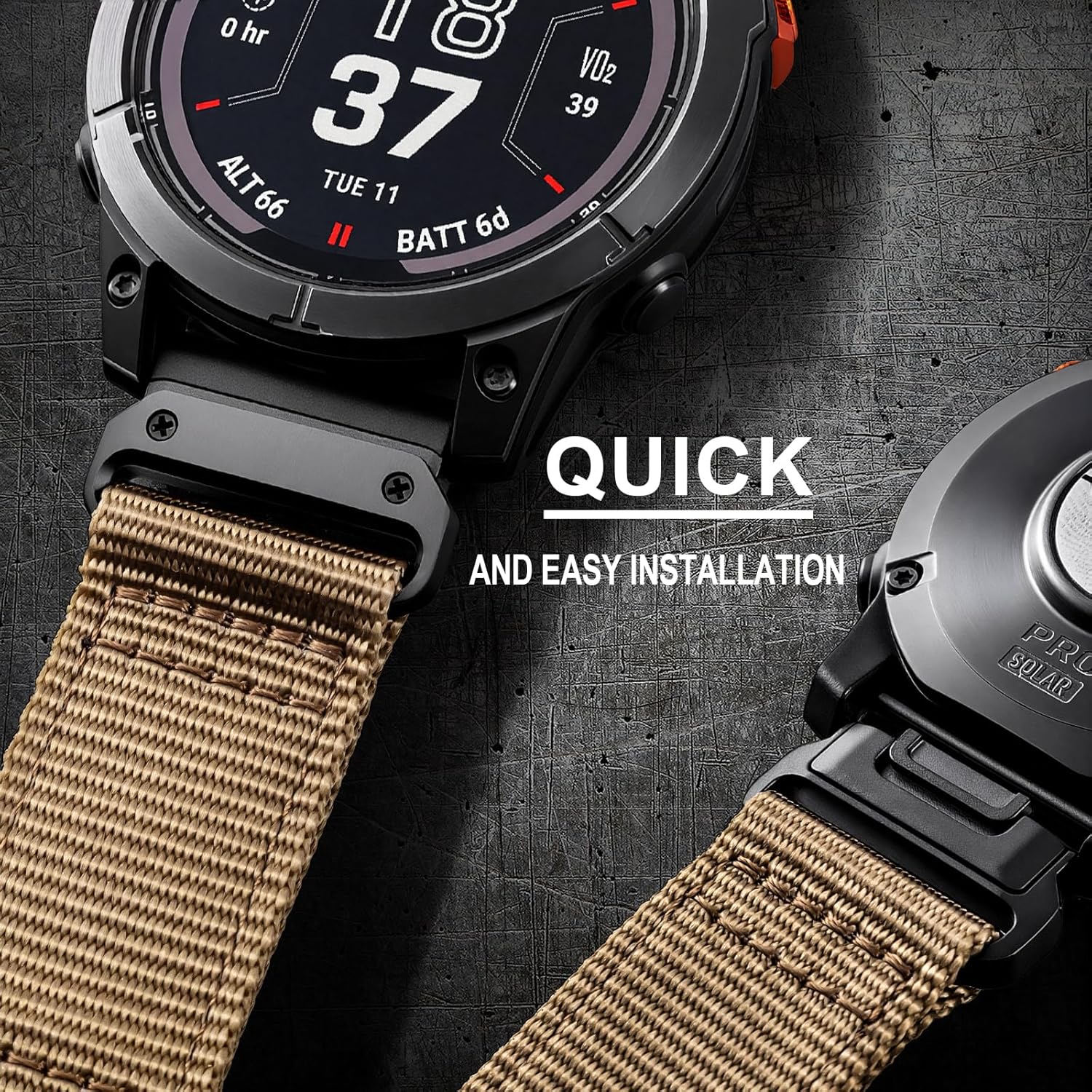 For Garmin Watch Band for Fenix 7 / Fenix 6 / Fenix 8 – QuickFit 22mm & 26mm Rugged... - Image 2