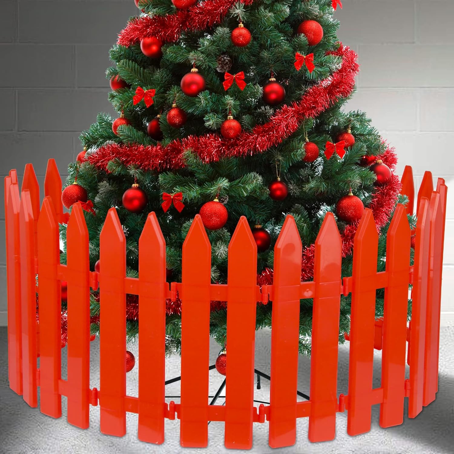 Recinto Per Albero Di Natale - 24 Pezzi, Plastica Bianca, Staccionata Decorativa - Foto 10