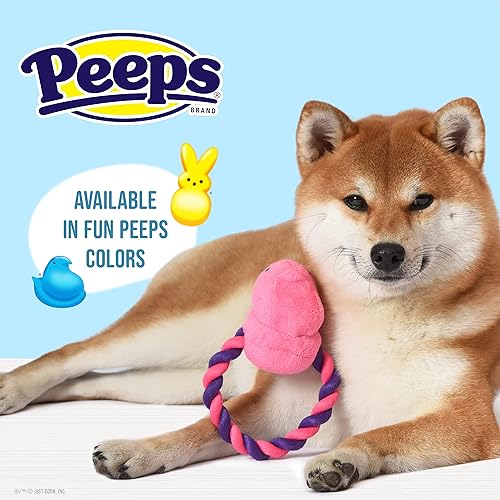 Vista 3 de Peeps for Pets Juguete de tracción de cuerda de pollo de felpa para perros Squeaker Dog Toy - RosaPúrpura