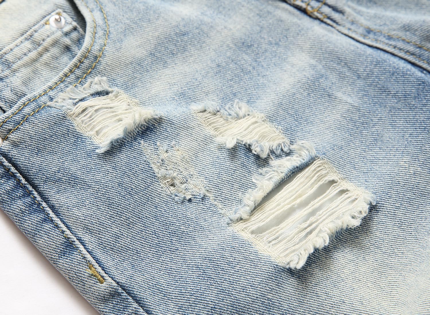 Boy's Skinny Fit Ripped Destroyed Distressed Fashion Denim Jeans Pants - Image 5