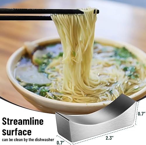 Miniatura 9 de MyLifeUNIT Soporte para palillos de acero inoxidable, soporte para cuchillos y palillos, juego de 4 (negro)