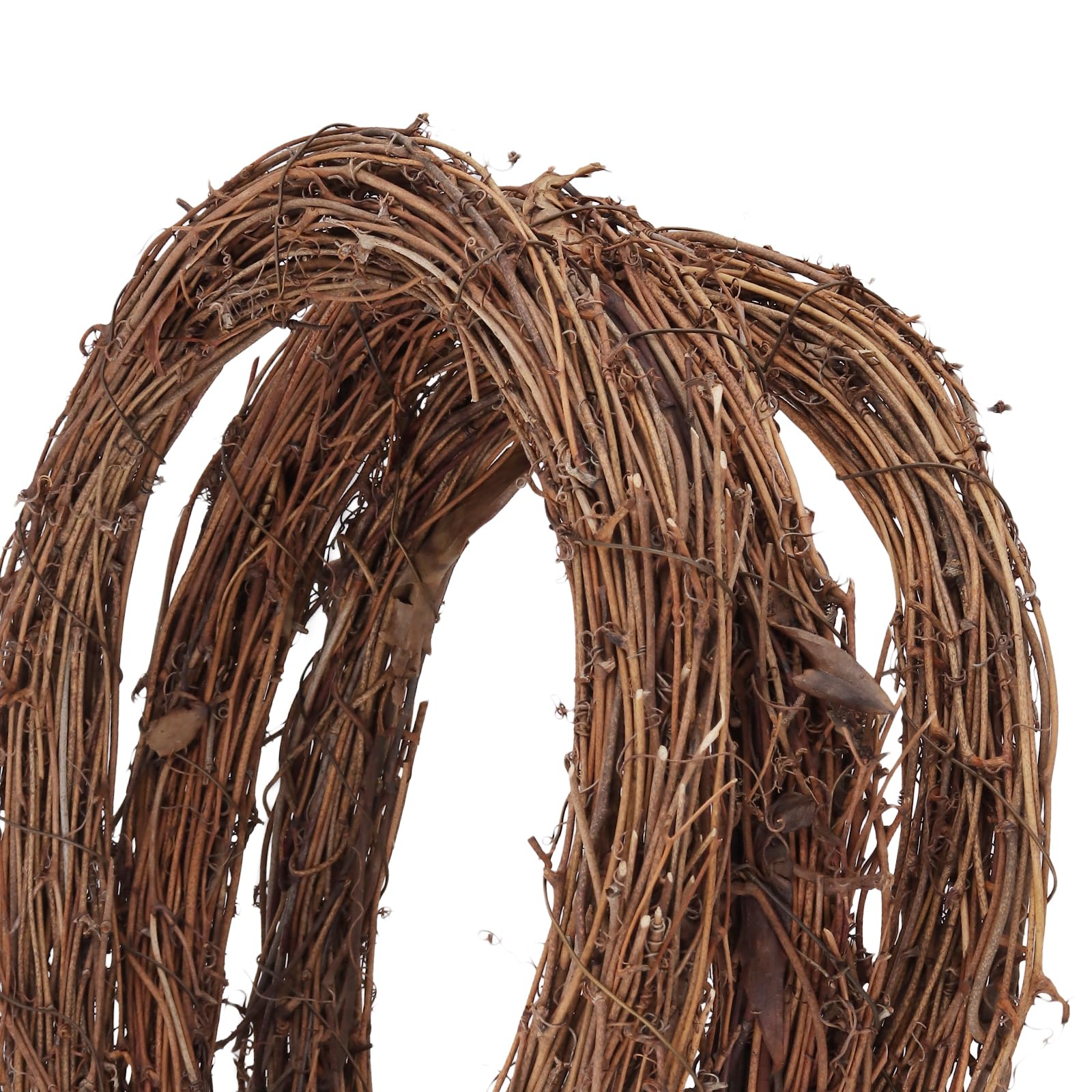 Lot de 6 couronnes de vigne naturelle en rotin - 30,5 cm - À suspendre au mur - Décoration de fête de mariage - Marron
