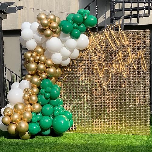 Miniatura 3 de AobkDeco Kit de arco de guirnalda de globos verdes de 5101218 pulgadas, globos de diferentes tamaños para decoraciones de Navidad, temática de