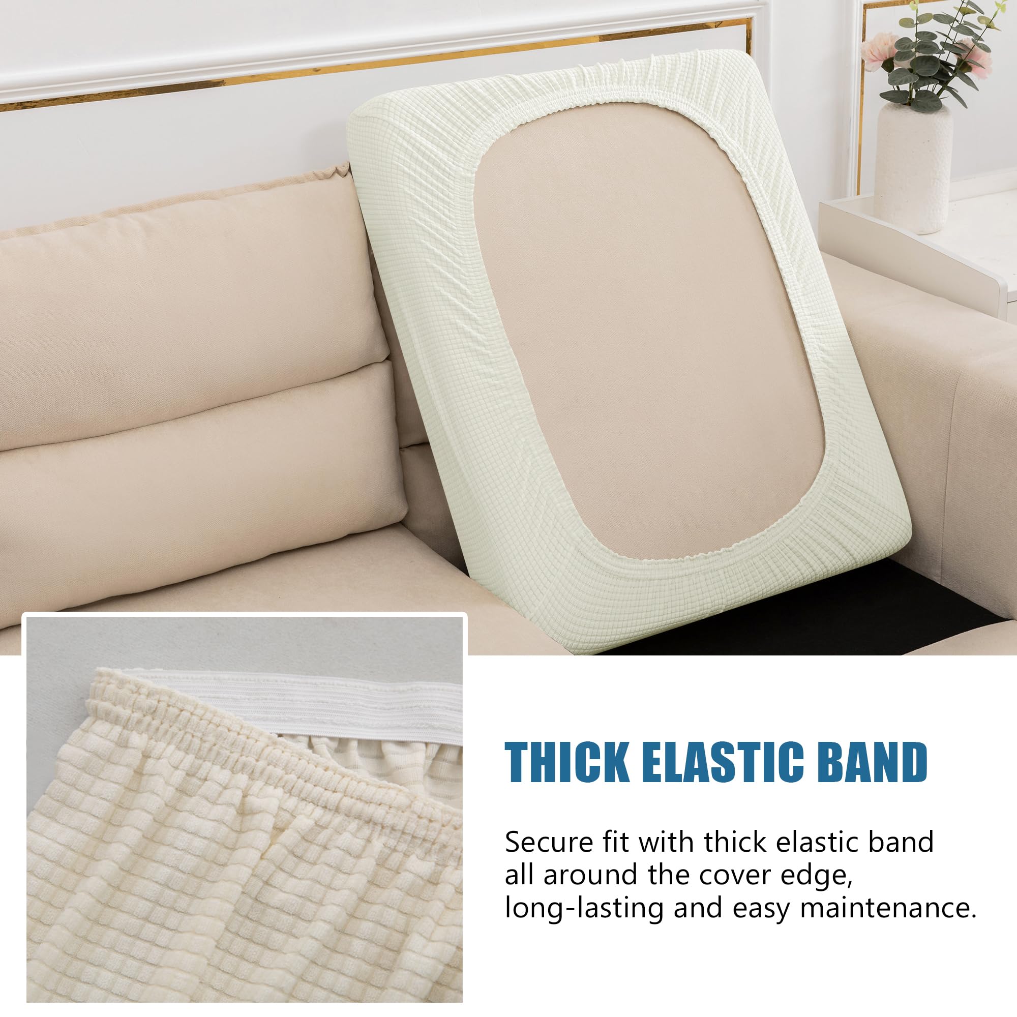 NC HOME Water Repellent Sofa Seat Cushion Covers High Stretch RV Dinette Seat Covers for Chair Cushion Furniture Protector Slip Cover for Settee Seater Replacement Living Room (Small - Image 4