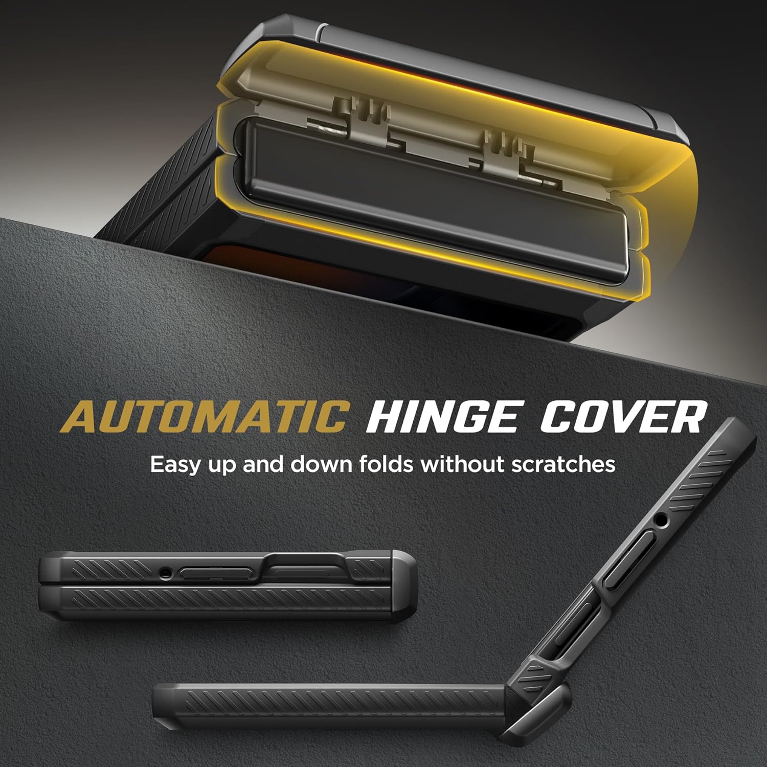 TONGATE for Motorola Razr 2025 Case/Razr 2024 Case with Privacy Screen Protector, [360° Spin Magnetic Stand] [Compatible with Magsafe] [Hinge Protection] Full-Body Military Drop Phone Cover, Black - Image 5