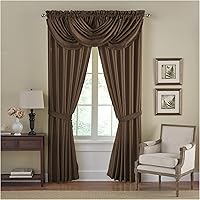 Vista 8 de Elrene Home Fashions Versalles Cenefa de cascada de seda sintética para oscurecer la habitación, accesorio para ventanas de dormitorio o sala