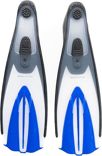 Miniatura 5 de Bonassi Anthias Fins - Color azul - Talla USA 23 - EU 3435 - Aletas de bolsillo para adultos para nadar, bucear y roncar - Ultra ligeras perfectas
