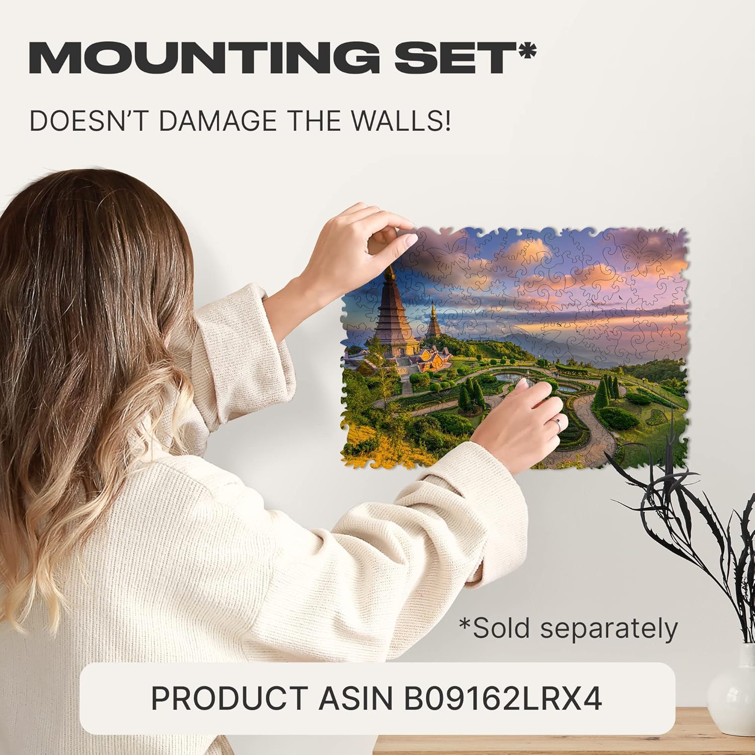 UNIDRAGON Nature Chiang Mai Wooden Jigsaw Puzzle for Adults - 125 Unique Shaped Pieces - Small 9 x 6.2 in (23 x 16 cm)