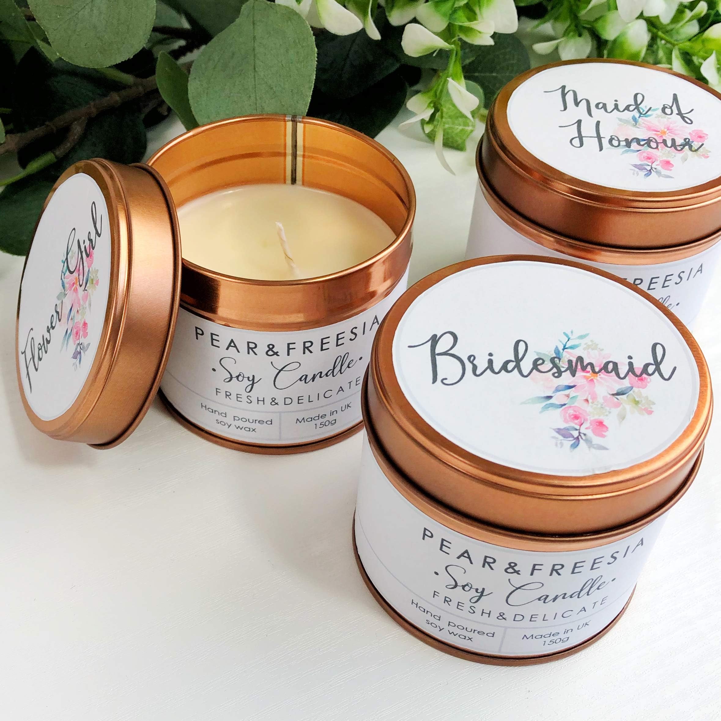Cinnamon Bay Wedding Candle | Bridesmaid | Pear and Freesia Scented
