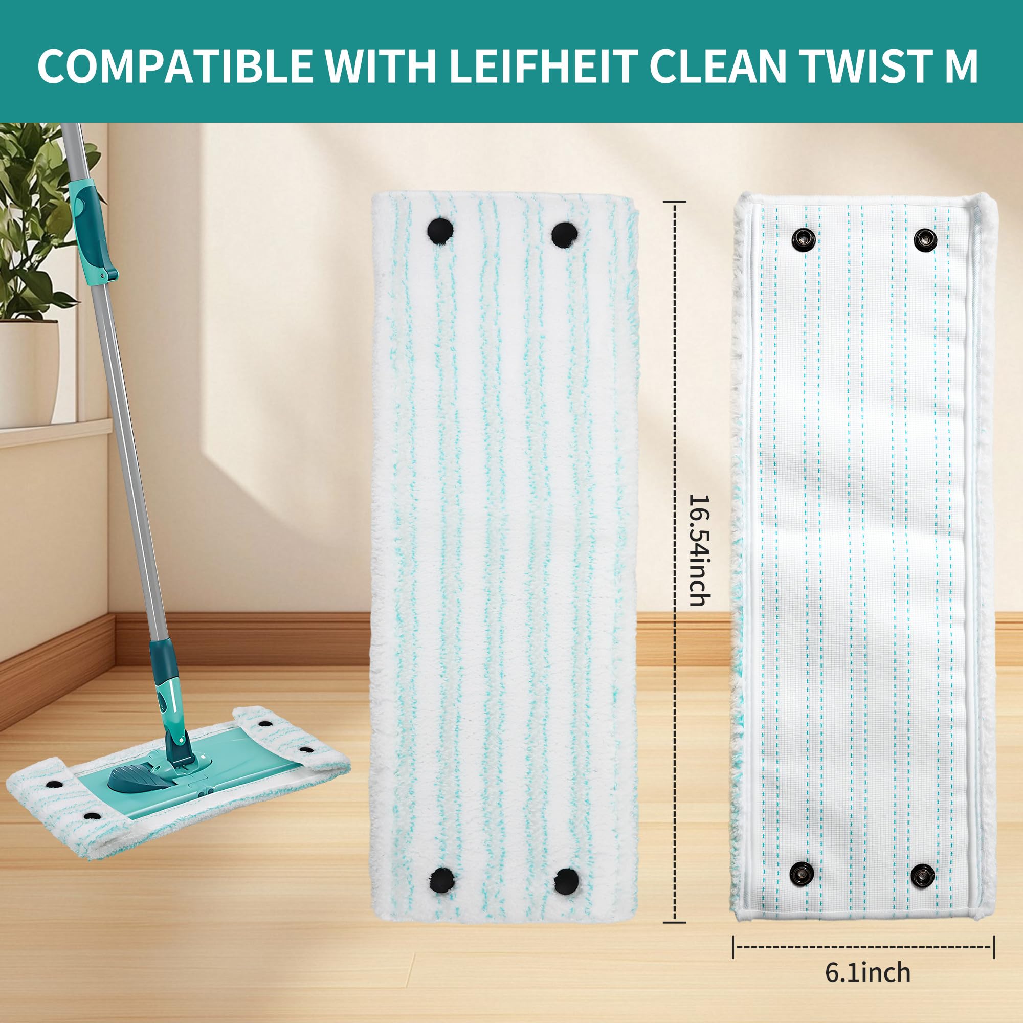 Leifheit Serpillère Originale CLEAN Twist M Micro Duo En Microfibre, Housse De Rechange Absorbante De Rechange De 33 Cm De Large, Idéale Pour Les Sols Lisses Comme Le Carrelage Ou Le Stratifié