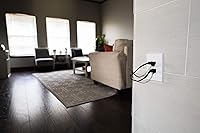 Vista 6 de GE UltraPro Toma doble de enchufe resistente, color blanco, enchufe de pared, yugo reforzado, clip de autoconexión a tierra, 3 puntas, soporta 15A