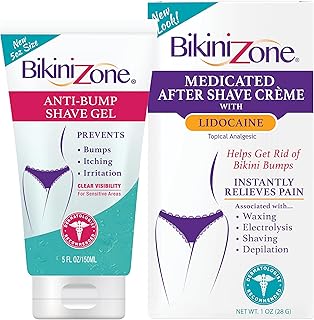 Bikini Zone Anti-Bump Shave Gel (5 oz) & Medicated After Shave Creme (1 oz)
