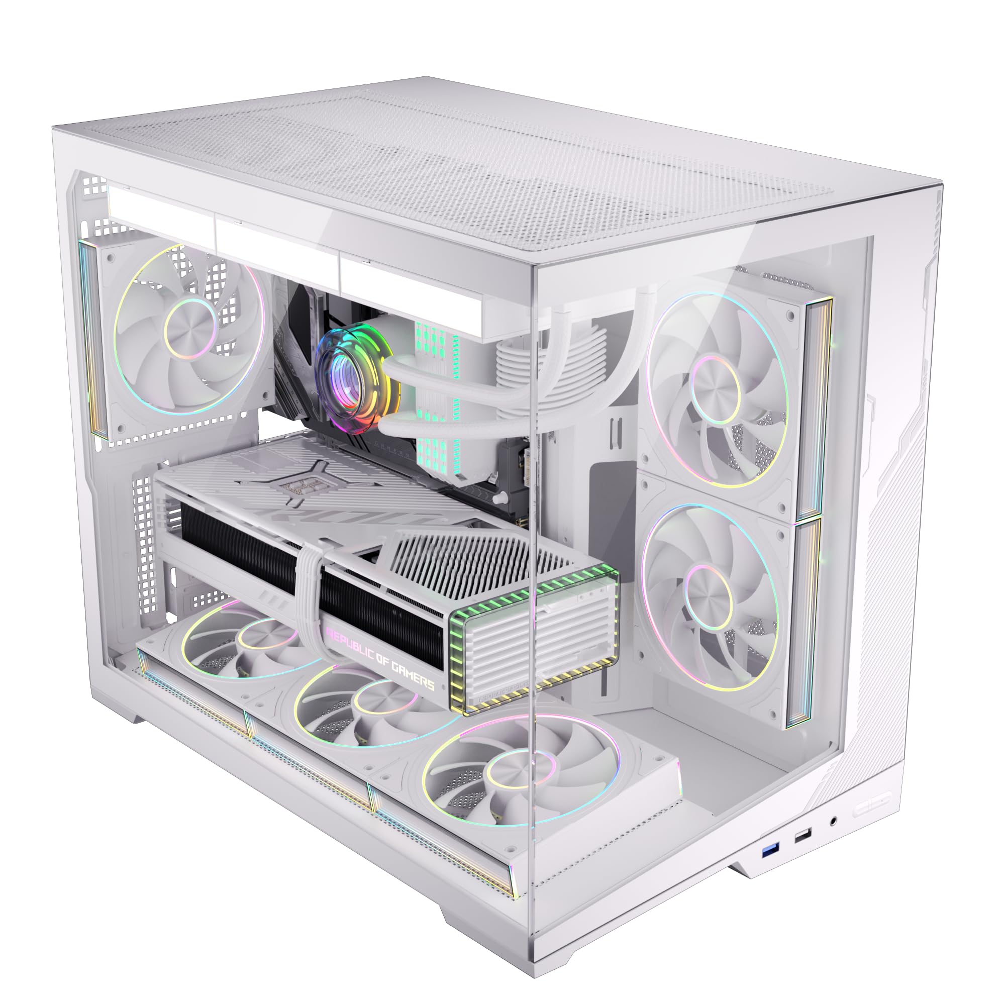 Boîtier PC ATX Zero Blanc mini-tour pour configuration gaming et bureau épurée - 8
