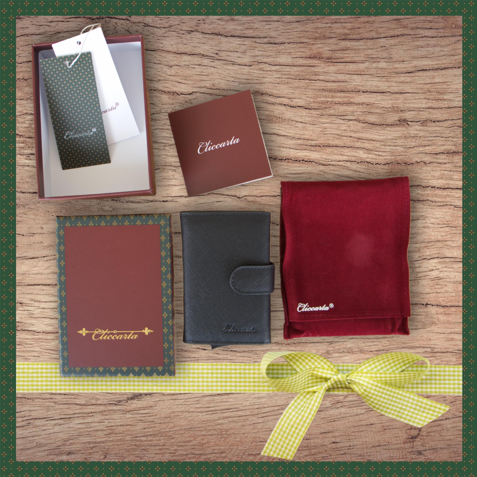 Portafoglio Uomo Slim RFID, Porta Carte Uomo Donna con Portamonete e Scomparto Banconote, Compatto ed Elegante, Idea Regalo (Nero Saffiano)