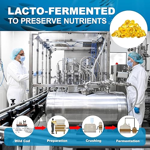 Miniatura 3 de Aceite de hígado de bacalao fermentado, procesado en frío y lactofermentado para preservar la máxima potencia de vitamina A, D, K2 y omega-3, apoya