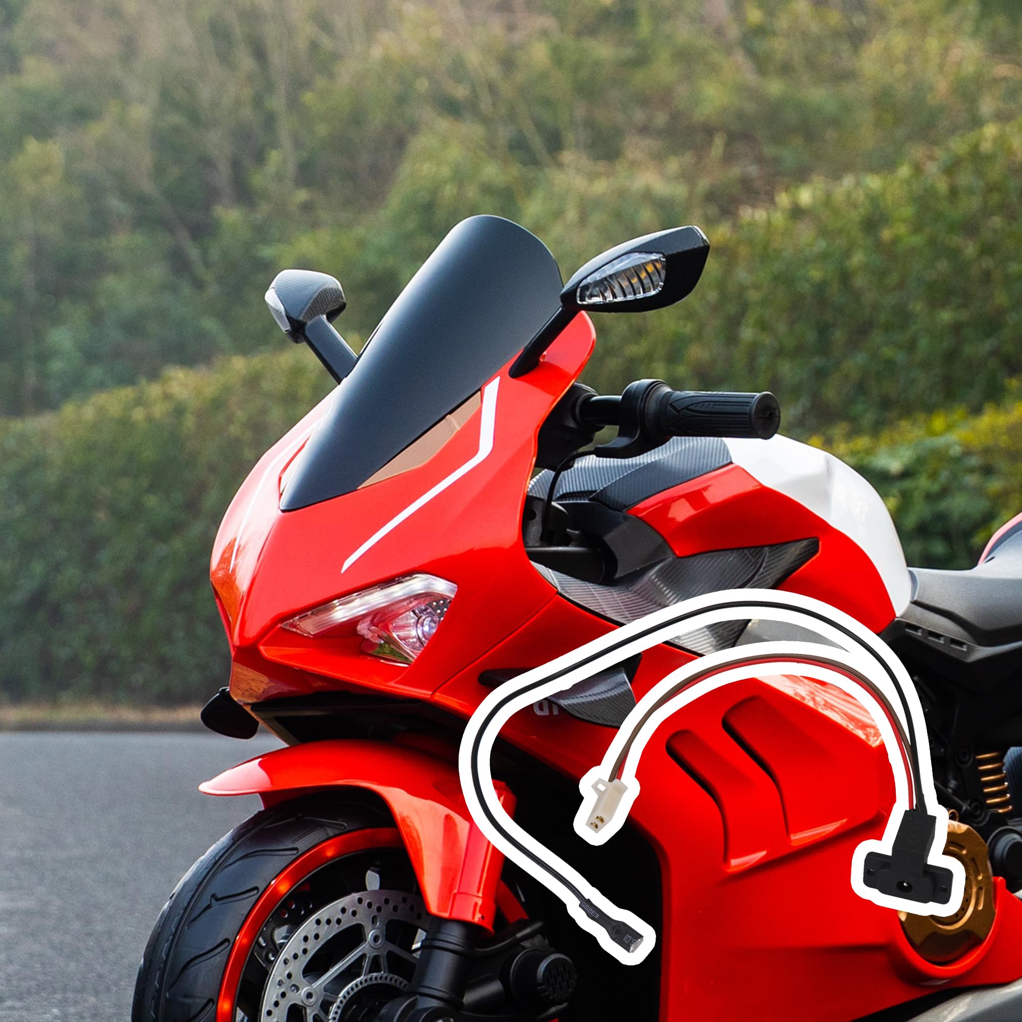 Yibuy Ride On Car Power Storage Power Charging Interface 2-Pins Port Compatible with Most Power Chargers