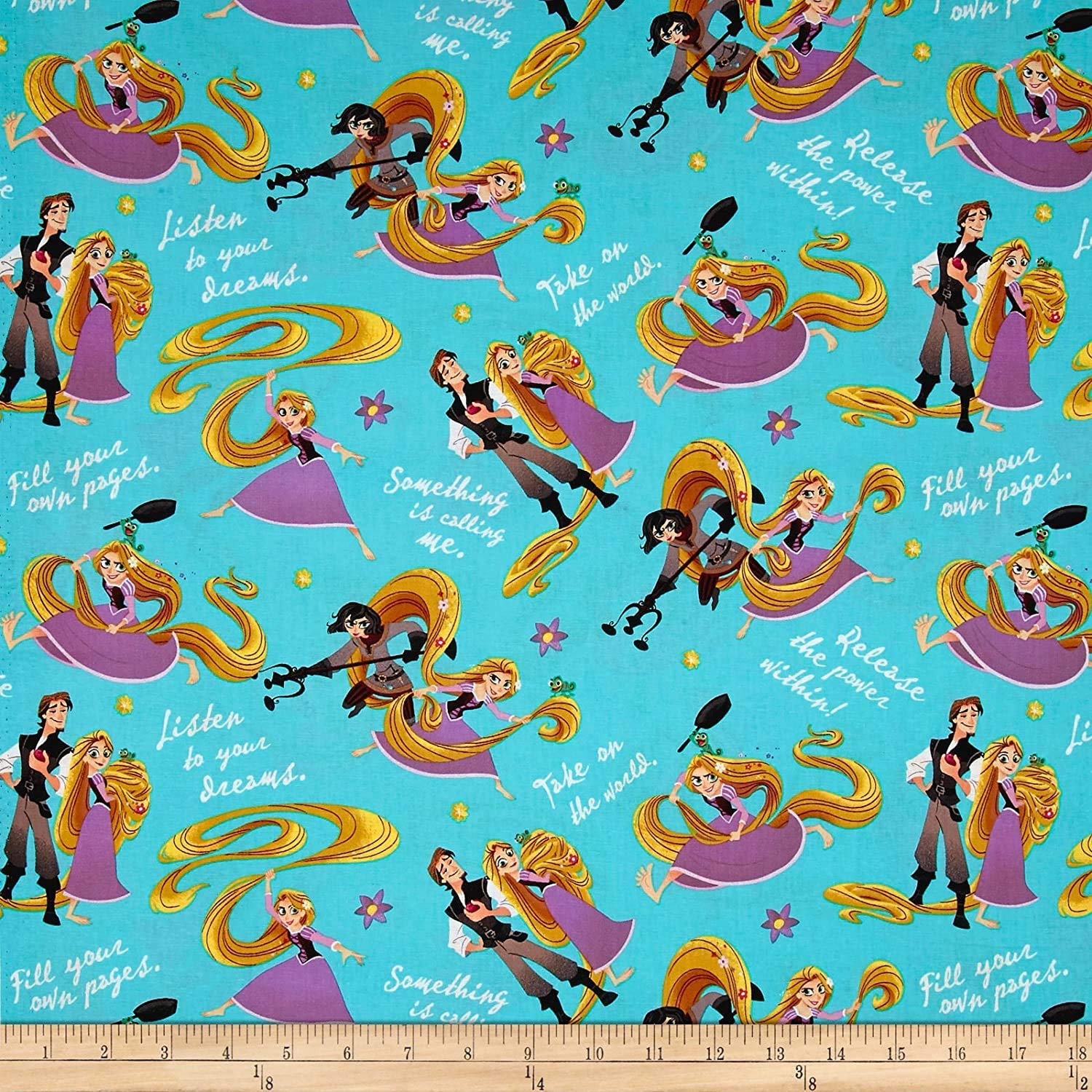 Fat Quarter Disney Princess Rapunzel and Friends 100% Cotton Quilting Fabric
