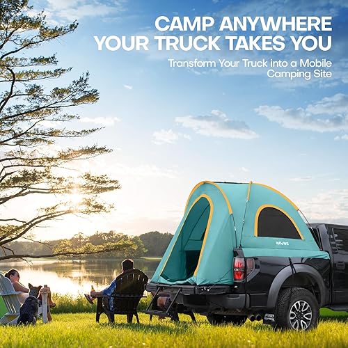 Miniatura 3 de Tienda de campaña para camioneta de 5.5 a 6.5 pies, tienda de campaña para 2 personas para camping, impermeable PU2000mm doble capa con lluvia,