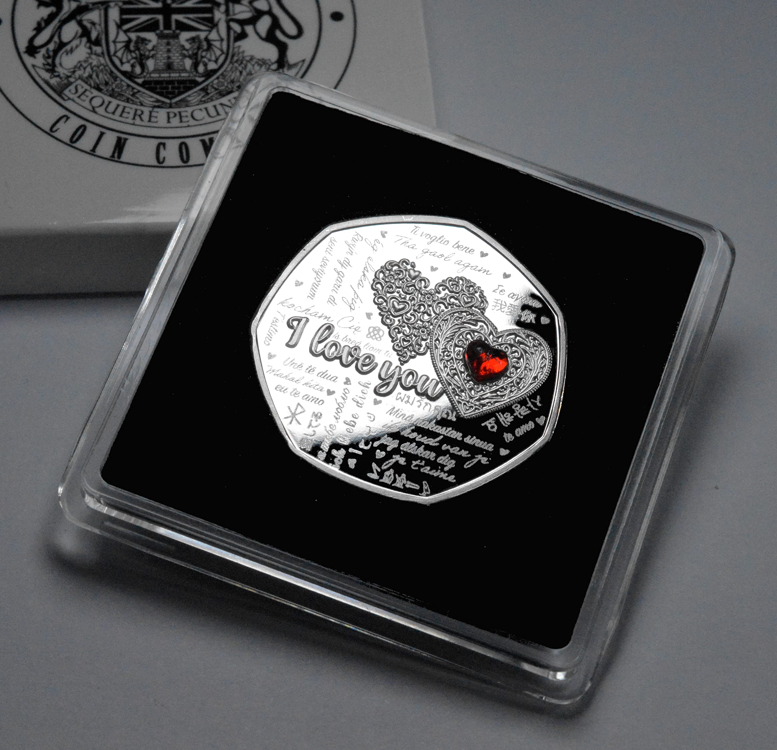The Commemorative Coin Company To My AMAZING BOYFRIEND 'I Love You' Silver Commemorative with Gemstone. Gift Case. Partner/Gift/Present Love/Token