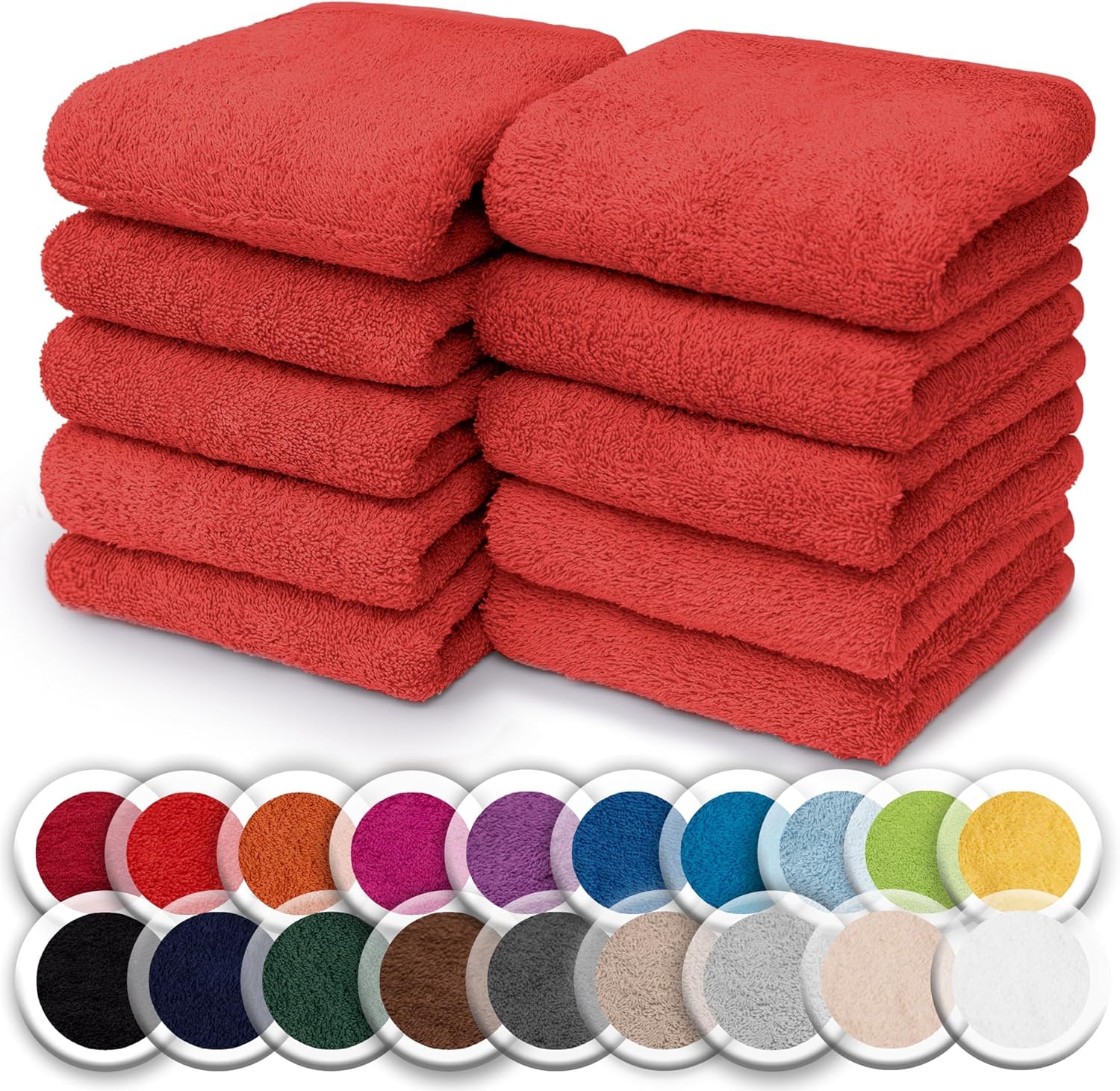 NatureMark Juego de 10 toallitas de Rizo para Cara y Manos – 100% algodón, Suaves y absorbentes – 30×30 cm, Verde Oscuro — view 14