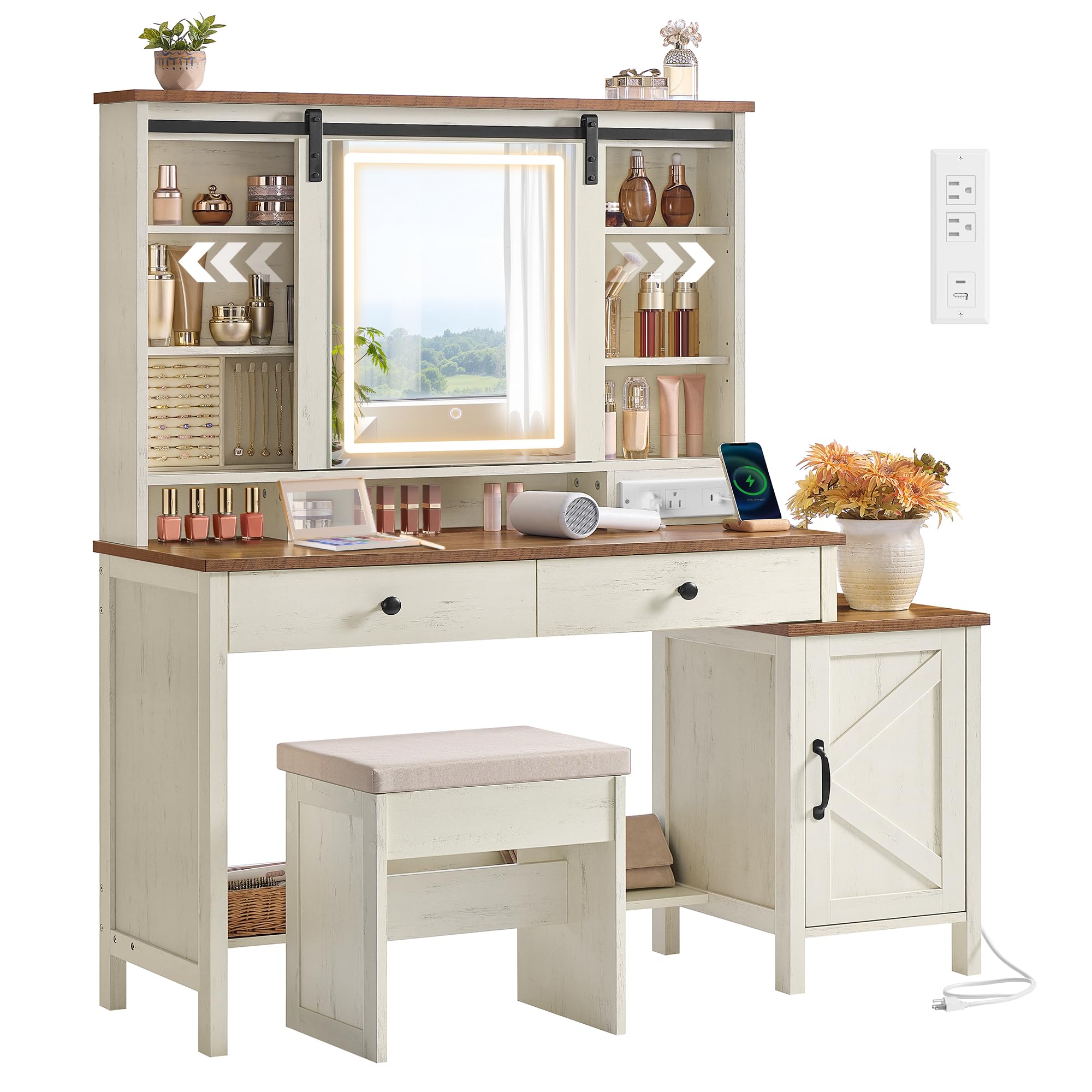 Amazon.com: VASAGLE LIRY Collection - Vanity Desk with Mirror and
