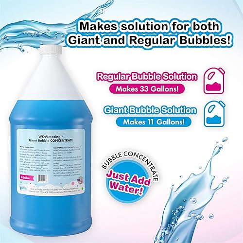 Miniatura 2 de WOWMAZING Concentrado de burbujas grandes  Soluciones para hacer burbujas (hace hasta 33 galones)  Solo tienes que añadir agua  Fabricado en Estados