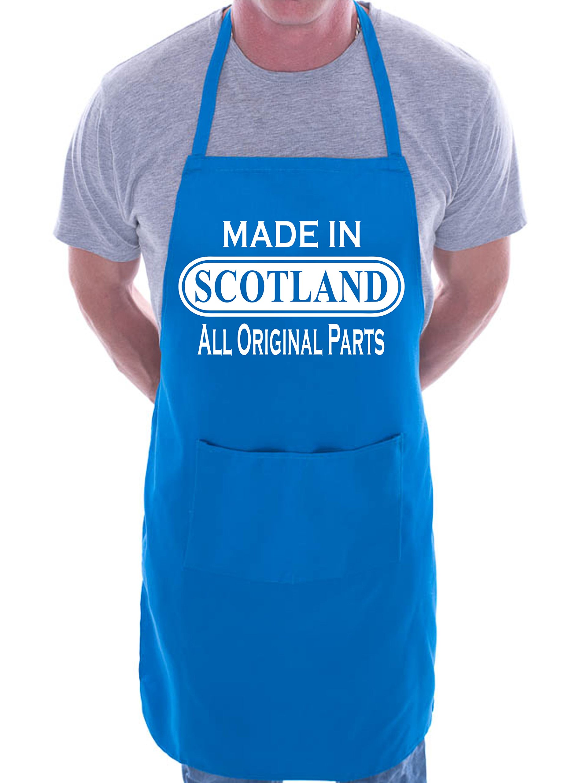 Print4U Made In Scotland Scottish BBQ Cooking Funny Novelty Apron Blue