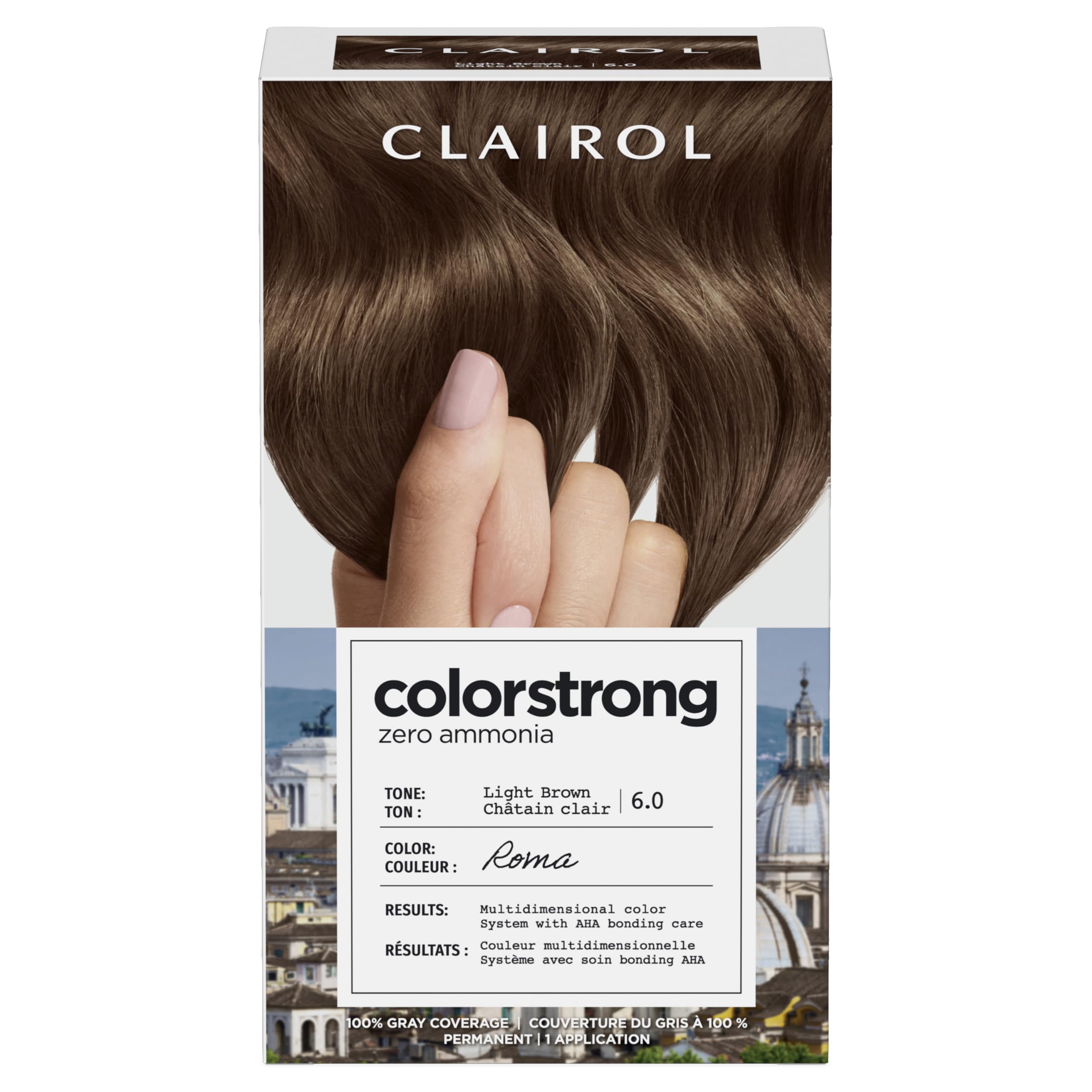 ColorStrong Permanent Zero Ammonia Hair Dye, 6.0 Light Brown - Roma Hair Color, Pack of 1
