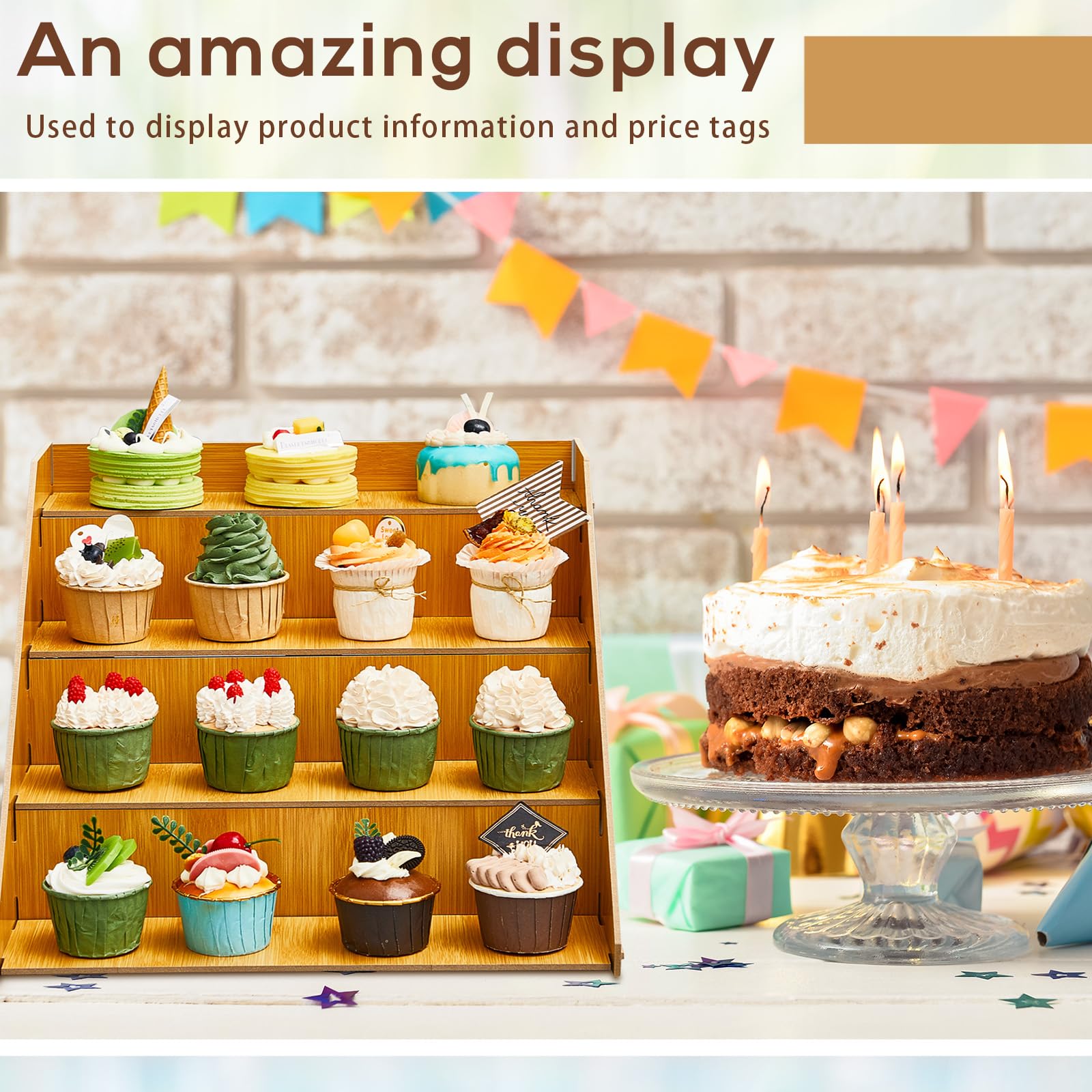Fair Display Rack Snapklik.com : Roshtia 2 Pcs 4 Tier Retail Wooden Display Riser Wood ...