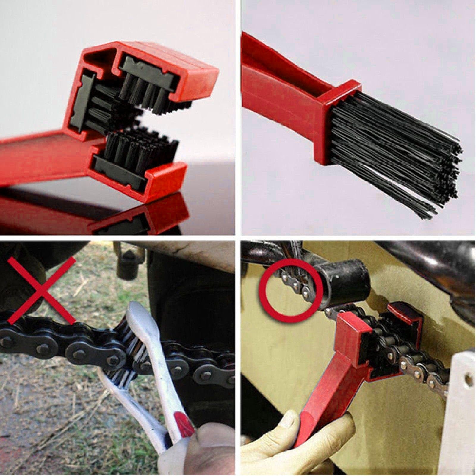 Boîte Nettoyage Chaîne Moto Geteawily | Anti-Éclaboussures Avec Brosse | Pour Lubrification