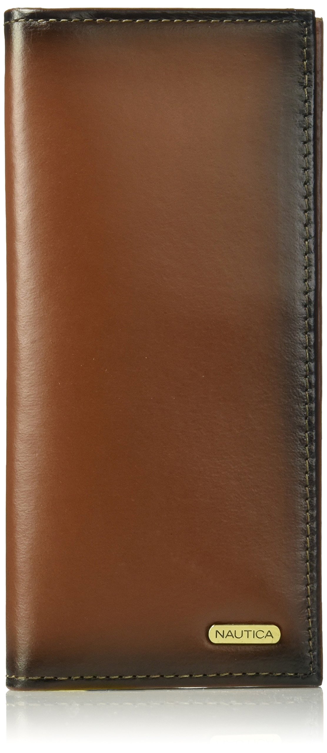 Nautica Men's Leather Secretary Checkbook Wallet Organizer
