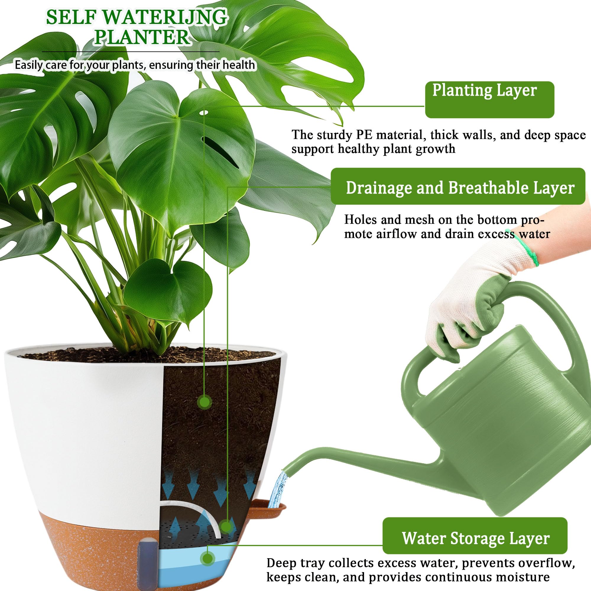 Self Watering Pots - Easy Plant Care -7
