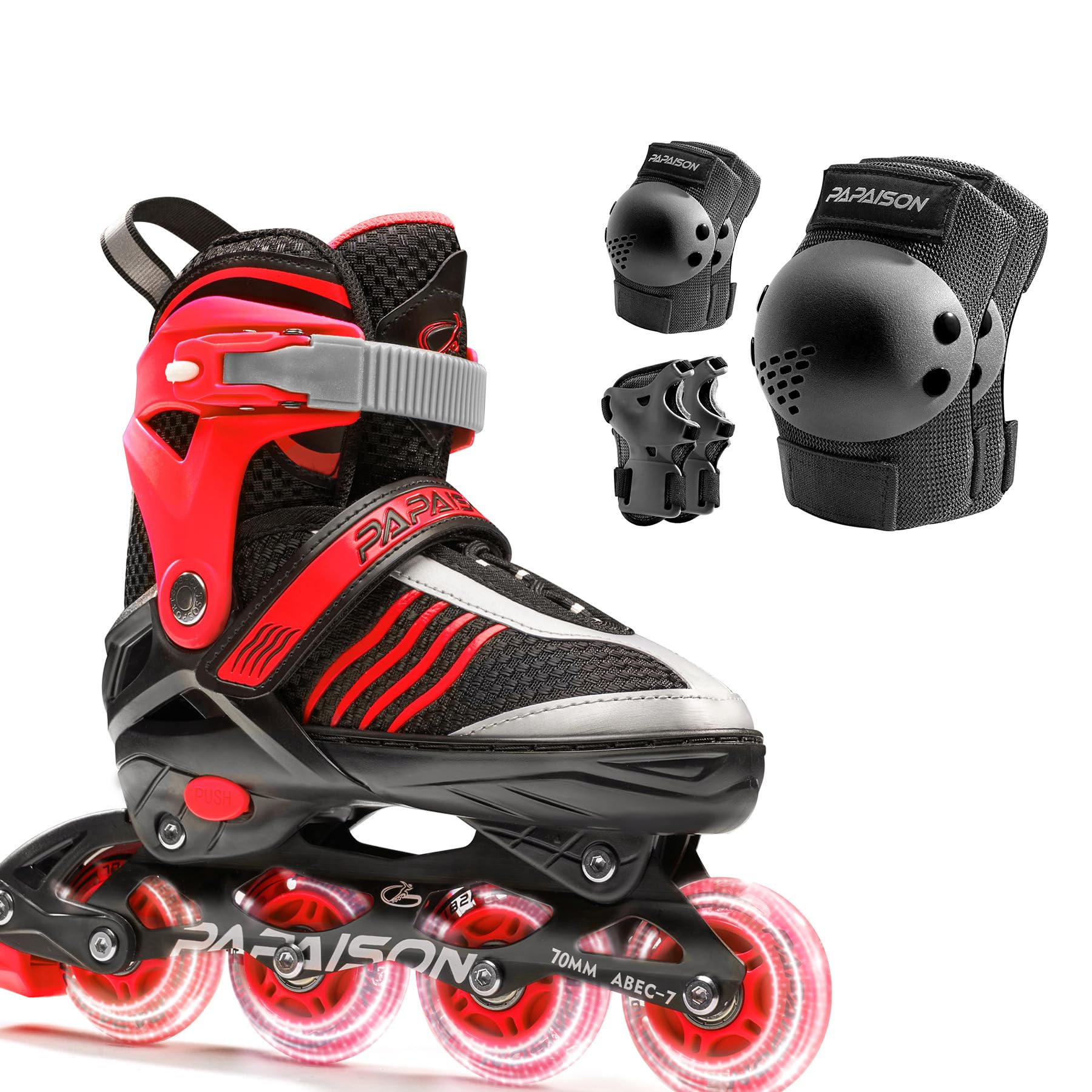 PAPAISON Kids Inline Skates with Protective Gear