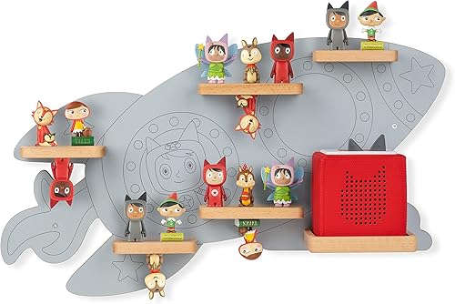 Miniatura 1 de Tonies Estante magnético de pared para Toniebox, estación de carga y 35 caracteres - Nave