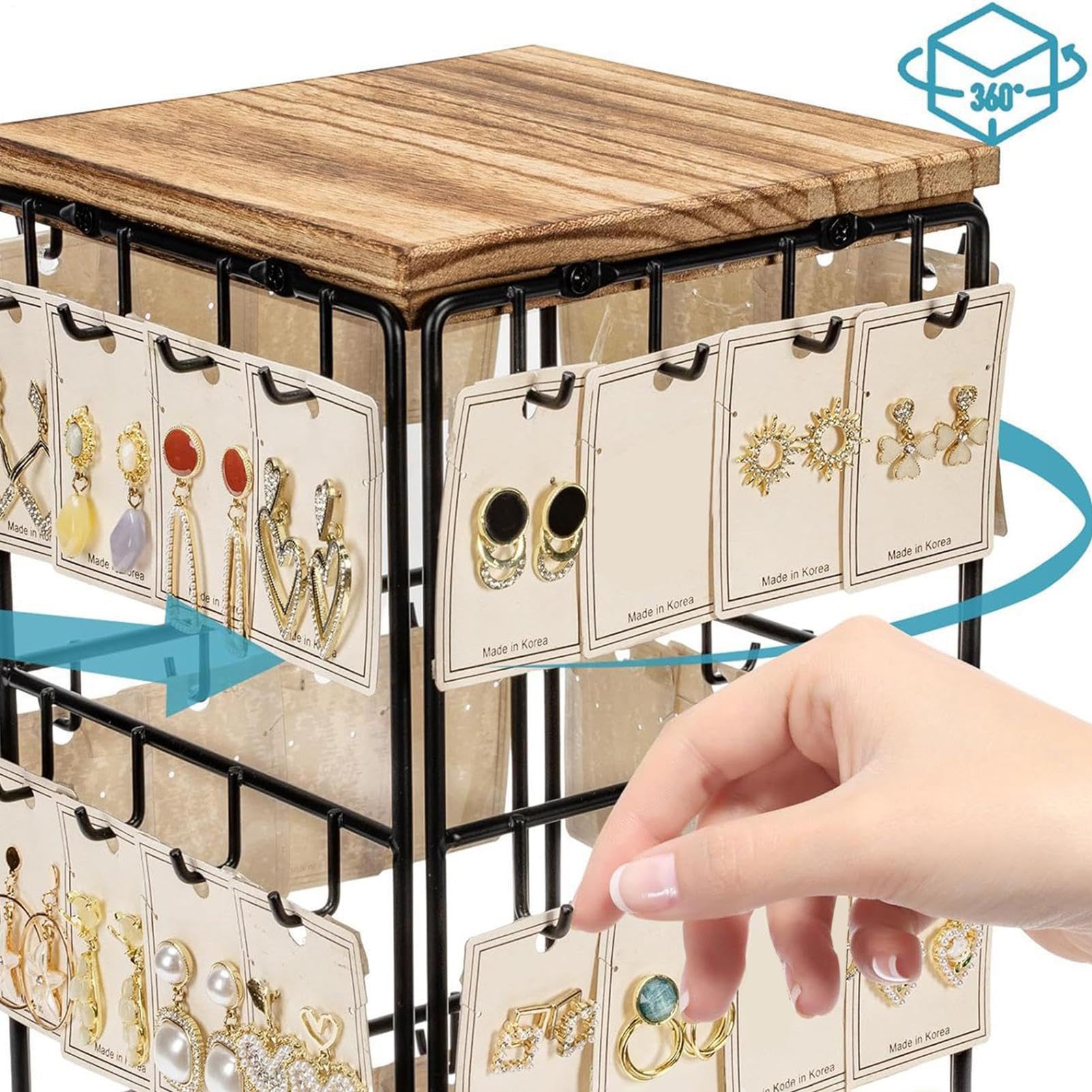 Espositore Per Orecchini 360° Rotante 48 Ganci Espositore Contenitore | Albero Organizer Per Orecchini Da Donna Per Braccialetti Anelli Portachiavi Catene Casa Camera Da Comò Venditori Mercato