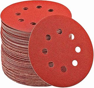 Viaky 80 Pcs 5 Inch 8 Holes Sanding Discs Pads Hook and Loop, Orbital Sander Replacement Pad, Round Sand Paper 40/60/100/120/180/240/320/400 Grits for Power Orbit Sanders