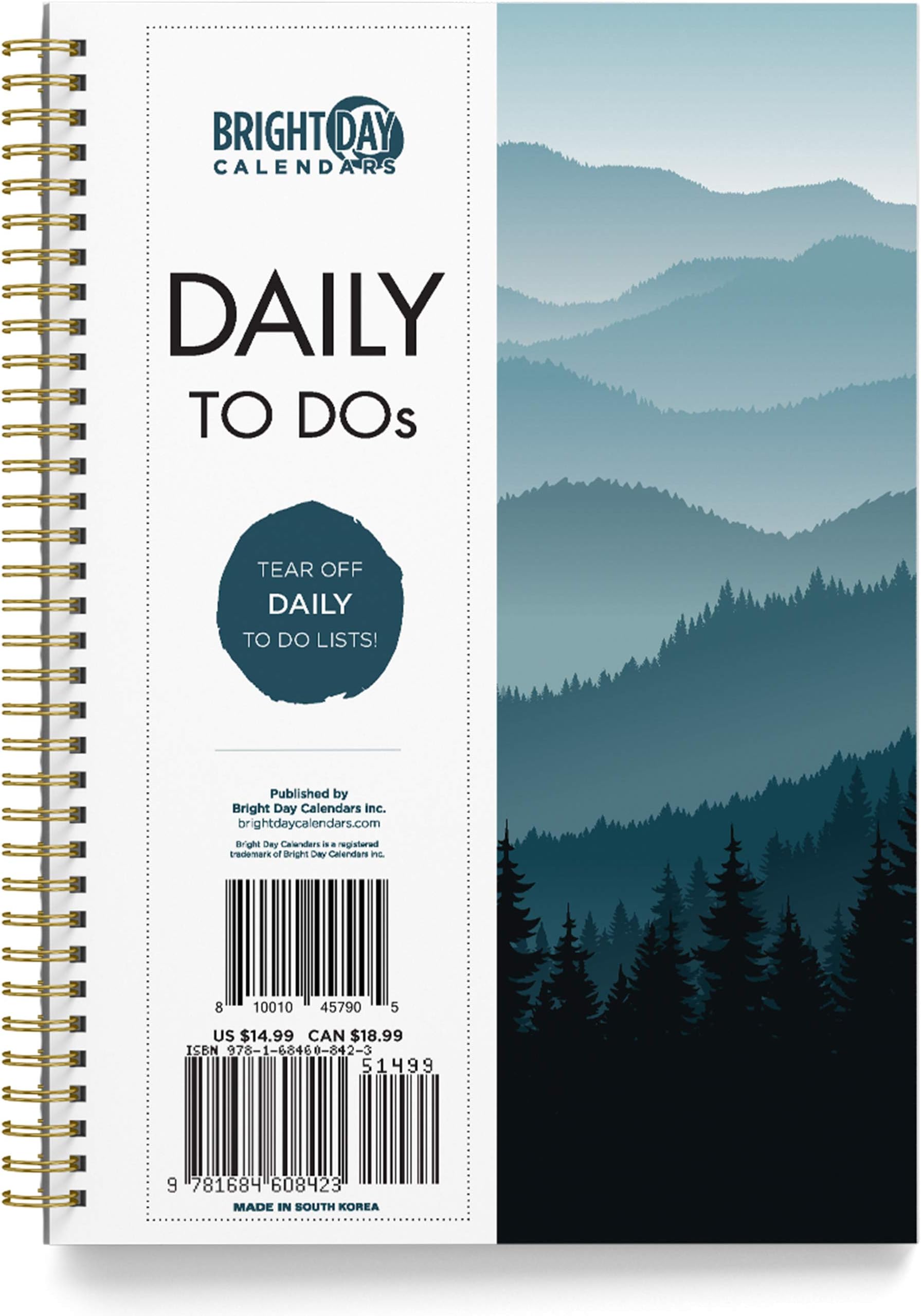 Bright Day Calendars to Do List Daily Task Checklist Planner Time Management Notebook by Non Dated Flex Cover Spiral Organizer 8.25 x 6.25