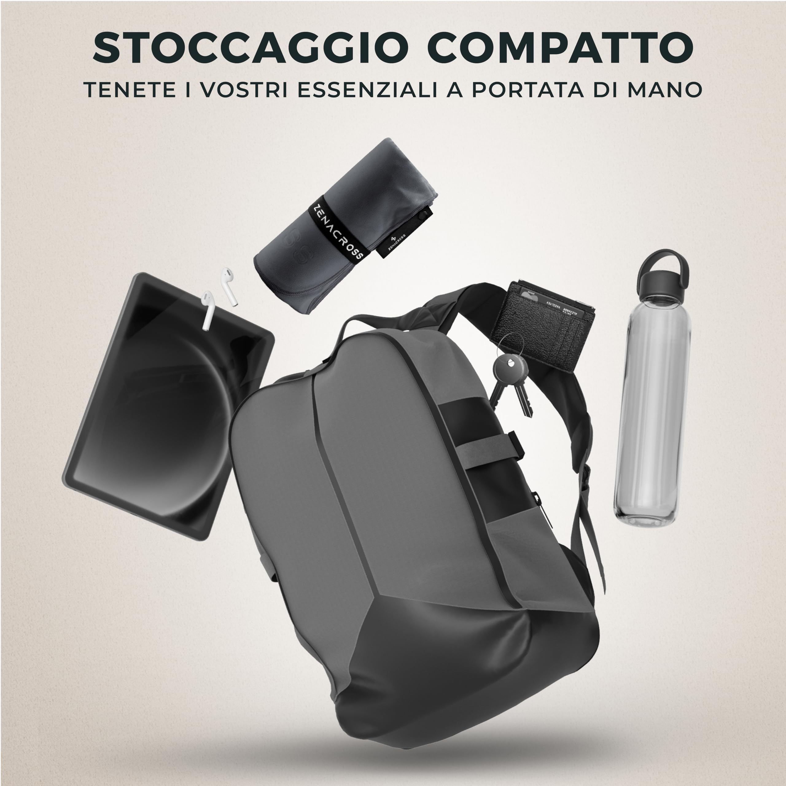 Zenacross Asciugamano Palestra 90x180cm con Borsa per il Trasporto - Asciugamano Microfibra a Rapida Asciugatura e Versatile - Telo Palestra Taglie XL - Blu Scuro