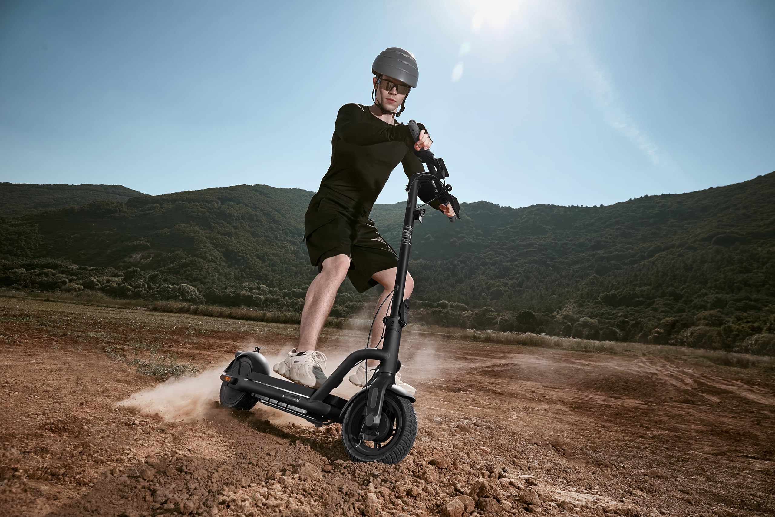 NAVEE N65i Trottinette Electrique Adulte 65KM Autonomie, Moteur 1000W, Trotinette Électrique Pliable, App & Clignotants, Absorption Double des Chocs, Pneus tubeless Tout-Terrain de 10,5″, TCS