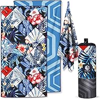 Vista 19 de VENTURE 4TH Toalla de playa de microfibra: secado rápido, compacta, libre de arena, absorbente, a prueba de arena y ligera - Perfecta para Turtle Bay