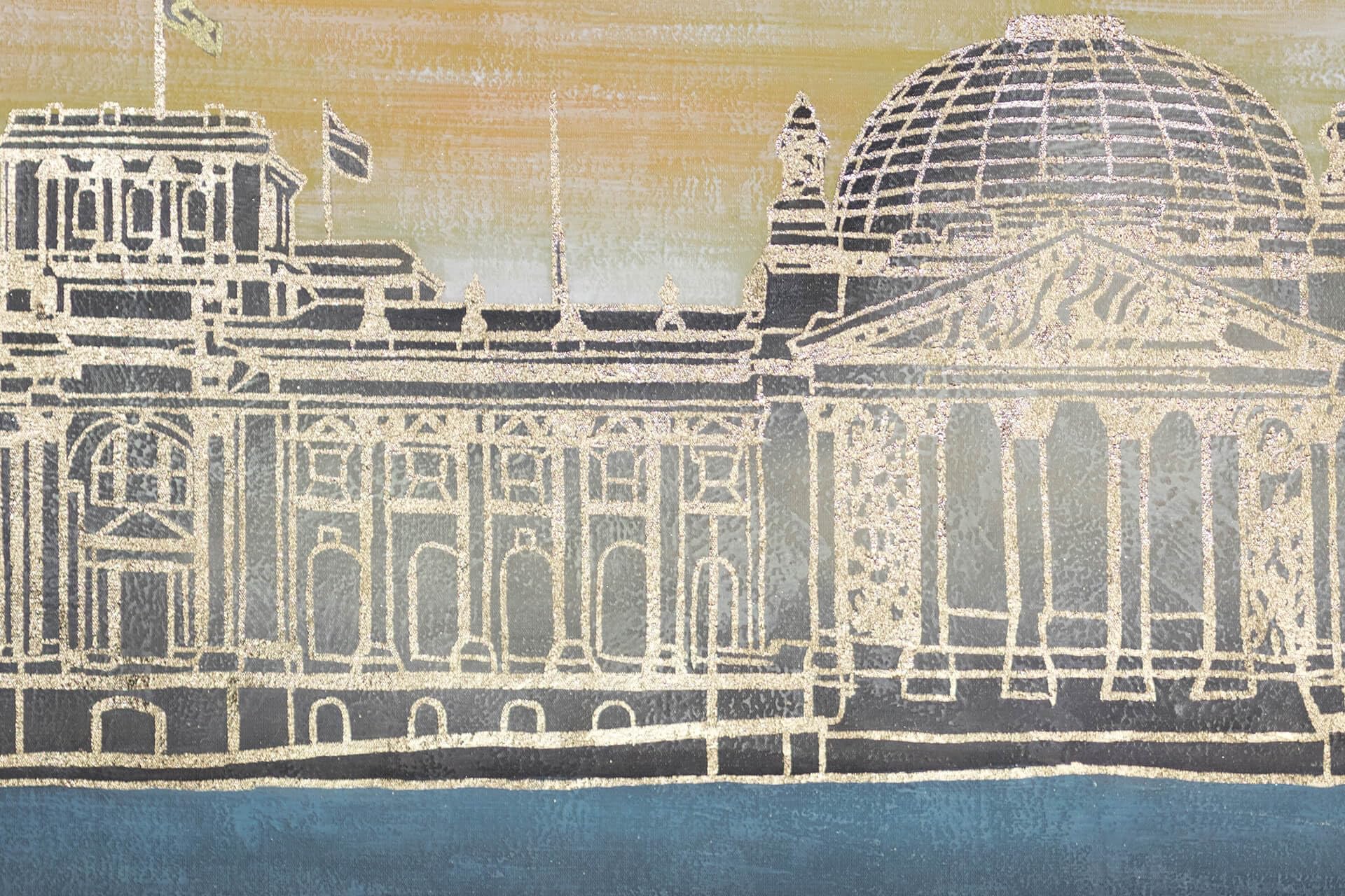 KunstLoft Obraz Olejny 'Palace of Polity' 180x120cm | Oryginalne Nowoczesne Ręcznie Malowane Obrazy | Nowoczesny | | Duży Obraz na Płótnie