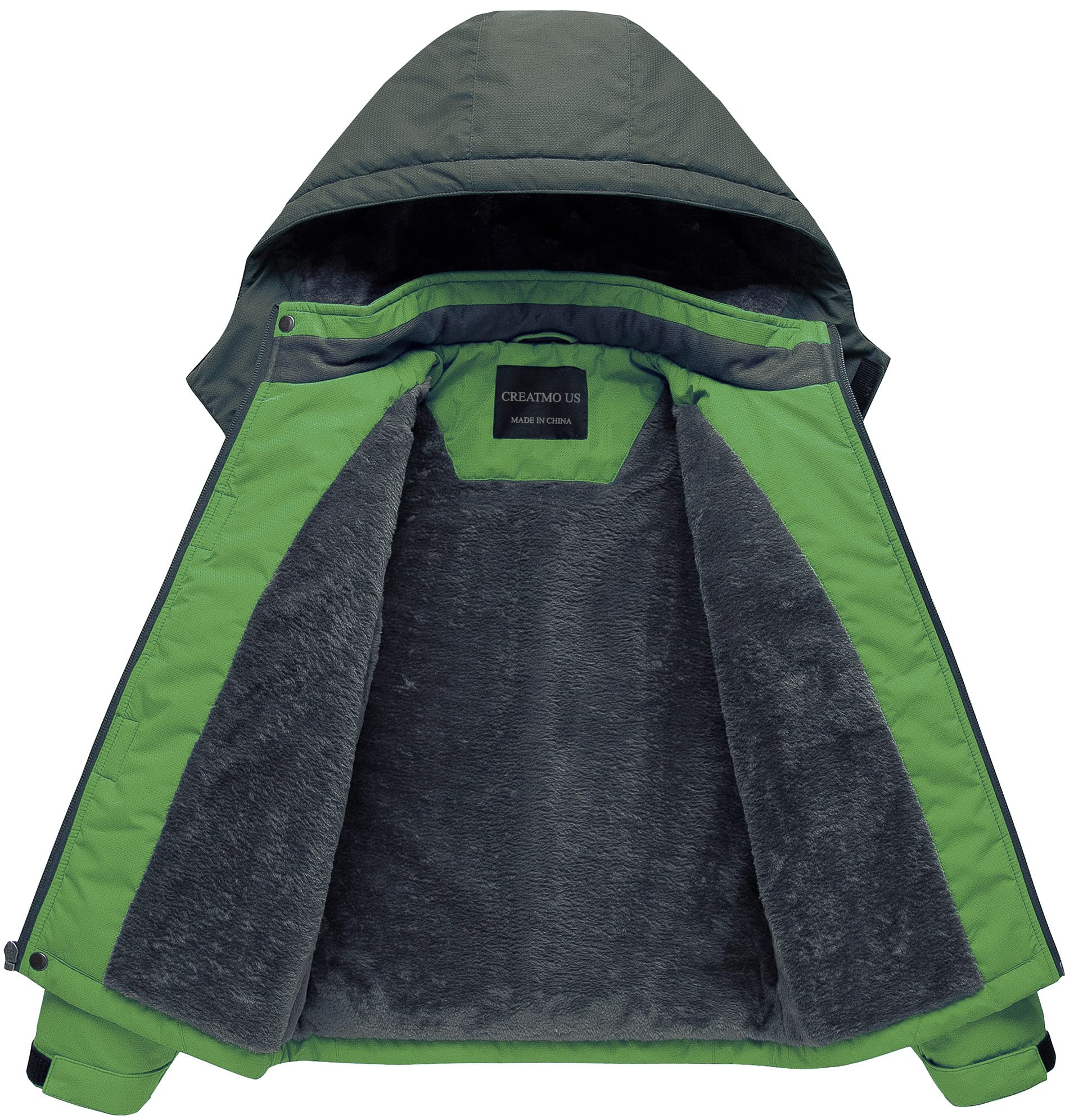 CREATMO US Chaqueta de esquí impermeable para niño, abrigo cálido de invierno, chaqueta de nieve resistente al viento, chaqueta de lluvia para snowboard