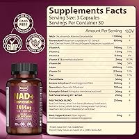 Vista 2 de Suplemento NAD 1100mg + Resveratrol 600mg - Cápsulas liposomales avanzadas de NAD+ con pterostilbeno y quercetina