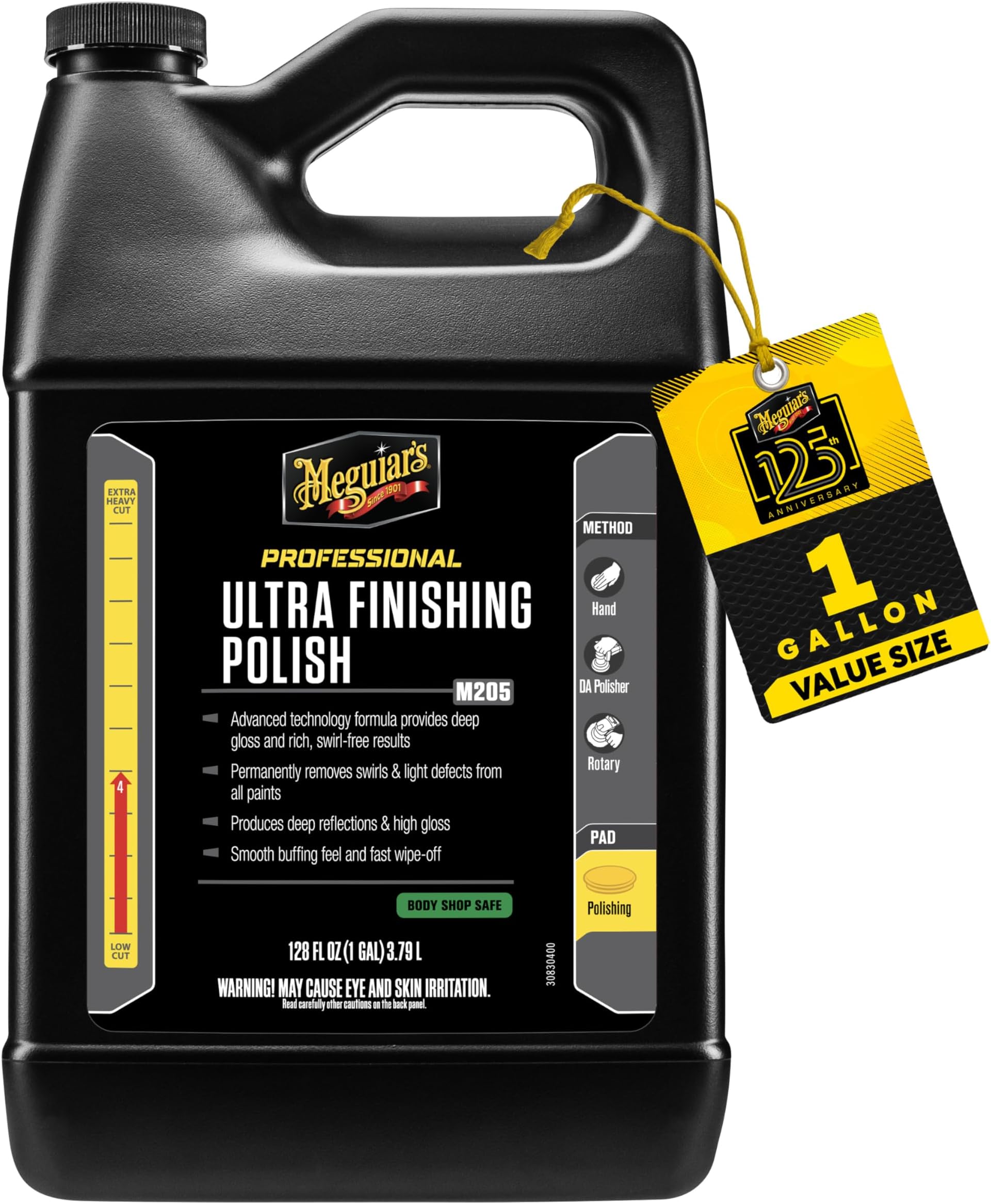 Professional Ultra Finishing Polish M20501 - Scratch and Swirl Remover, High-Gloss Detailing Polish for a Show Car Shine, for Use by Hand, DA Polisher or Rotary, 128 Oz, 1 Gallon