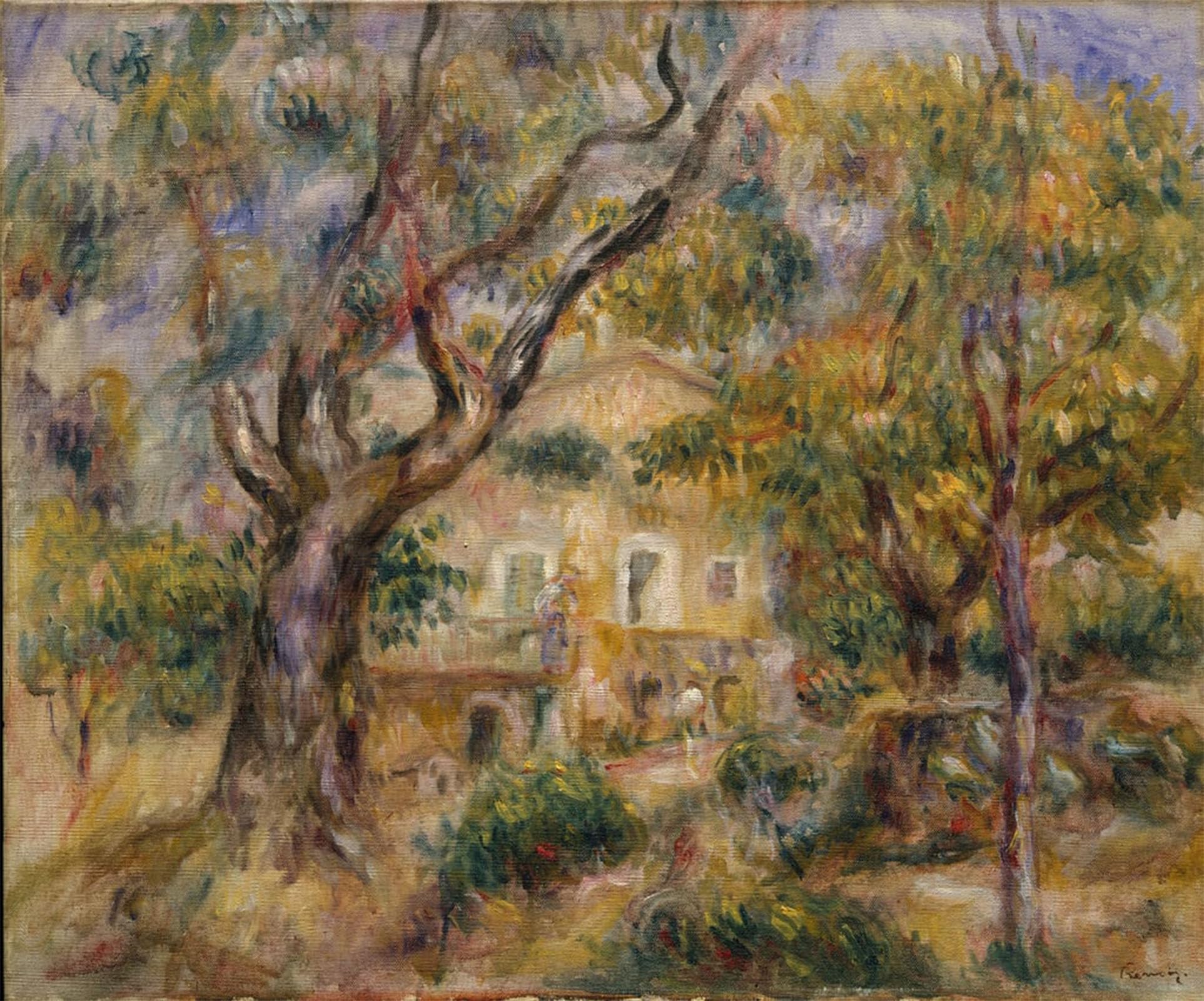 ARTXLXXBN Famous Print Painting Colorful Art Print the Farm At Les Collettes Cagnes by Pierre Auguste Renoir Canvas Art Decorations for Home Decor 60x90cm
