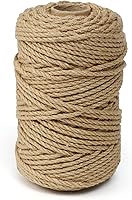 Vista 12 de Cordel de yute natural, cuerda de cáñamo de 328 pies de 1/4 de pulgada para envolver regalos, manualidades, plantas, jardín, Navidad, hecha a mano